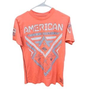 American Fighter Buckle Mens Size Small Orange Training T Shirt UFC MMA